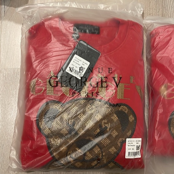 Avenue George V Paris Men's Red jogging suit Crystal teddy Tracksuit 2xl 3Xl - Picture 4 of 6